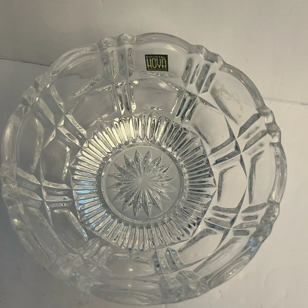 Hoya Mikasa crystal bowl, glass bowl, decor, candy dish, Japan